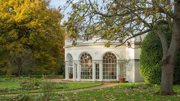 The semi-circular Garden House at Osterley Park and House, Middlesex